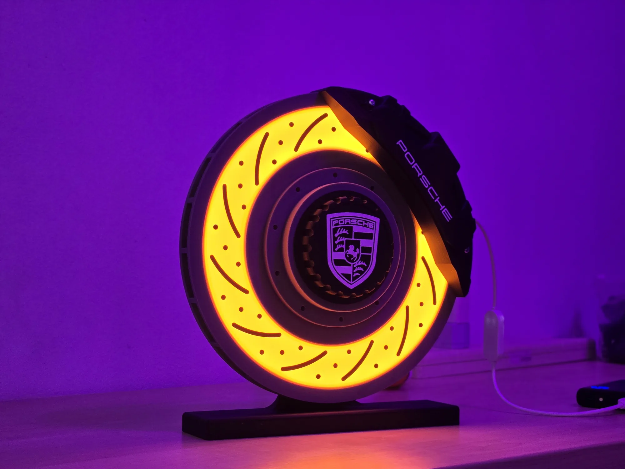 Personalised LED brake disc display lamp